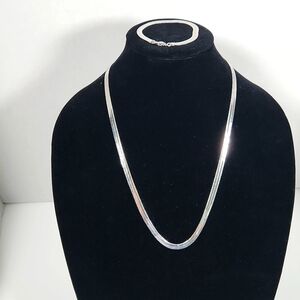 Herringbone Sterling Silver Neclace and Bracelet